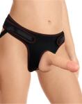 Lovetoy Strap On Easy Dildo cu Testicule Detasabil PVC Natural 18.5 cm