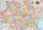 Stiefel Románia közigazgatási fémléces térkép (román nyelvű)