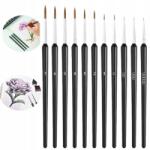  Precíziós festőecset készlet, 11db, akril, akvarell, modellezéshez (PĘDZLE PRECYZYJNE MALARSKIE)