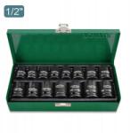 TOPTUL 1/2" Rövid Ütőkulcs Fejek Készlet 10-24 mm 15 db Cr-mo Toptul GDAD1501 (GDAD1501)