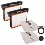  Set 2x Filtru Poliester și 10x Saci Sintetici pentru Aspiratoare Bosch GAS 25/50, Starmix ISC (TRS1-3983-CS-N)