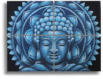 Cotomag Set 4 Tablouri Buddha Mandala - Albastru 40 x 30 cm