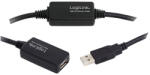 LogiLink Usb кабел logilink удължител usb 2.0 (t) към usb 2.0 (m) 20м активен (позволява използването на дълъг usb кабел) черен "ua0146 (ua0146)
