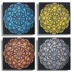 Cotomag Set 4 Tablouri Mandala 30 x 30 cm