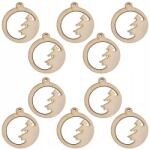 Loveart Rétegelt Lemez Dekoráció Fa medál gömb 6cm Dekor 10db (LVSK-1428/10)