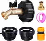  Ibc adapter 1000l sárgaréz csaptelep 1/2" Npt 3/4" Ght 2" menetes fekete (R-048)