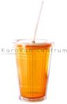 Gimex hőtartó pohár tetővel és szívószállal, narancs (C47214)