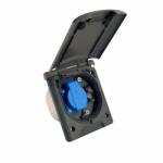 FAWO Külső csatlakozóaljzat mágneszáras fedéllel 230V/12V/TV, antracit (C80133)