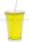 Gimex hőtartó pohár tetővel és szívószállal, lime (C47213)