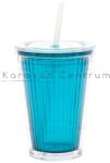Gimex hőtartó pohár tetővel és szívószállal, türkiz (C46109)