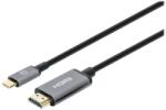Manhattan MANHATTAN 4K@60Hz USB-C към HDMI кабел мъжка букса/мъжка букса 2m (153607)