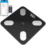 NEXTLY Intelligens elektronikus mérleg NEXTLY alkalmazással, okos, testhezálló, megvilágított digitális kijelző, KG/LB/akkumulátor töltöttségi szint/hőmérséklet kijelző, 17 testméret, Bluetooth kapcsolat, el
