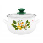 Emalia Olkusz Zománcos edény fedővel 18cm, 2, 9L, Emalia Olkusz Pigwa (35051)