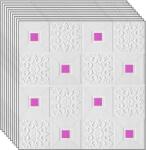 NEXTLY 20 db-os 3D NEXTLY öntapadós tapéta szett, falra vagy mennyezetre, vízálló, állítható, erős ragasztóval, könnyen felhelyezhető, 9, 8 m2 fedettség, 70x70 cm, modern design, fehér-lila, kód 7373-25 (s20