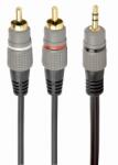 Gembird Stereo 3.5 mm jack la 2 x RCA, 1.5m, conectori auriti, Negru (CCA-352-1.5M)