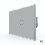 LIVOLO Intrerupator Simplu Cap Scara / Cruce cu Touch LIVOLO din Sticla Standard Italian Gri (VL-FC1S-2G-3I)