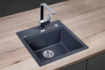Concept Chiuveta de bucatarie Concept Cubis dg00c50dg, granit, 490 x 510, 1 cuva, montare pe blat, evacuare automata, push-in, antracit (dg00c50dg) Chiuveta