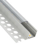 ANRO LED Profile ALP-025 Ezüst - Gipszkartonba süllyeszthető alu profil LED szalaghoz (Átlátszó búrával) (LP313 - LP-UNICOV3-TRA)