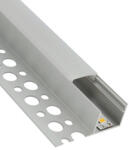 ANRO LED Profile ALP-025 Ezüst - Burkolatba süllyeszthető, oldalfali alu profil LED szalaghoz (Opál búrával) (LP313 - LP-UNICOV3-MLK)