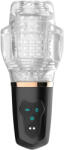 Funny Me Rocket Cup - masturbator cu sucțiune și vibrații - transparent/negru
