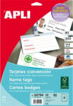 Apli Névjegykártya, 90x55mm, 200 g, mikroperforált, APLI, 10lap/cs (02794)