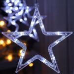 Home Styling 85 LED-es elemes Csillag-jégcsap kültéri-beltéri fényfüggöny, hideg fehér, 120 x 33 cm széles, 8 világítási móddal, IP44 (AVX100500)