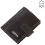 Giultieri SIV808/T fekete bőr férfi exkluzív kártyatartó és pénztárca