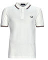 Fred Perry Rövid ujjú galléros pólók TWIN TIPPED FRED PERRY SHIRT Fehér EU XL