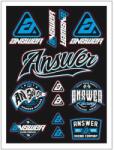 BIHR ANSWER Sticker Board 240x329mm - 13 előre kivágott logó BIHR Tuning és kiegészítők Matricák