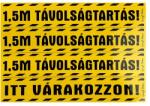 Gungl Dekor Matrica Távolságtartás! 1, 5m Itt várakozzon! sárga 25x17, 5 cm "C (221/570) - irodaszerwebaruhaz