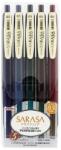 Zebra Zseléstoll készlet ZEBRA Sarasa Clip Vintage nyomógombos 0, 5 mm 5 darabos alap színek (69420) - irodaszerwebaruhaz