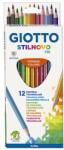 GIOTTO Színes ceruza GIOTTO Stilnovo háromszögletű 12 darabos (2570 00) - irodaszerwebaruhaz