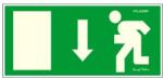 Gungl Dekor Piktogram Menekülési irány le zöld (FLUOR. ) (300 / 41) - irodaszerwebaruhaz