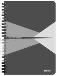 Leitz Spirálfüzet kockás LEITZ Office A/5 90 lapos karton borítóval szürke (44580085)
