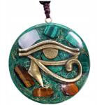  Orgonit Nyaklánc Hórusz Szeme Malachit Tigrisszem Világító Medál (NASZYJNIK ORGONIT OKO HORUSA MALACHIT)