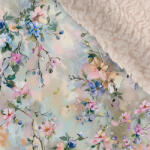 Takoy Téli softshell báránybundával elmosódott virágok olajfestmény - az anyag hosszában nyomtatott minta