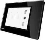 LIVOLO Intrerupator dublu + priza Livolo cu rama din sticla, Standard italian SmartElectro IntelligentHouse (C9-782000211/1IT-82)