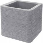 ProGarden Szögletes bordázott virágtartó szürke 38 x 38 x 33 cm (KO-Y54192780)