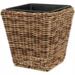 ProGarden Négyzet alakú virágcserép 18 x 18 cm polirattan (KO-VN8000460)