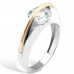  Ezüst Gyűrű Arany És Cirkóniákkal 479 méret 17