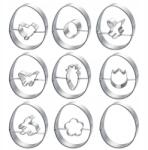  9db-os húsvéti keksz lyukasztó készlet ( 745754)