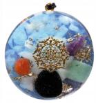  Orgonit Nyaklánc Fekete Agát Aventurin Ametiszt Lumineszcens Fényű 7 Csakra (Naszyjnik Orgonit Czarny Agat Ametyst)