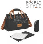 Badabulle pelenkázótáska Pocketstyle Black Camel, termo zseb, vállpánt (3661276165700)