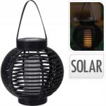 ProGarden Napelemes lámpa fekete rattan 20x20 cm (KO-CX2000260)