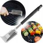  Grill Tisztító Kefe Kaparóval Rostélyhoz 3az1ben Rozsdamentes Acél Nyél (Szczotka ze skrobakiem do grilla)
