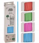 Mondex 6x220 mm-es, újrafelhasználható szívószálak, Ph mix színek (50 db) (8720573154963)