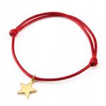 Betlewski női karkötő csillag medállal, zsinóros, univerzális méret (BBST-G CZERWONY)