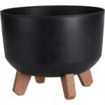 ProGarden Virágcserép lábakon kerek 24 cm fekete (KO-Y89300600)