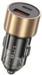 Lito Car Charger (IN-C04) Lito - 1x USB, 1x Type-C, 52W, Gyors töltés, Ultra-Mini és Elegáns dizájn, Univerzális - Fekete