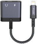 Lito Audio Adapter LA04L - Lightning to Jack 3.5mm, Type-C, Hívástámogatás, Gyors töltés, Hangerőszabályzó, 60W - Fekete